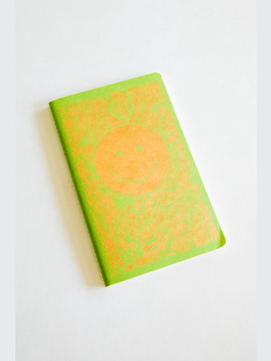 Green Smiley Dot Grid Notebook