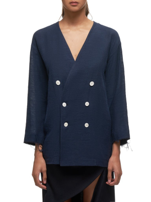 Double Breasted Cardigan (ys-j42-032-navy)