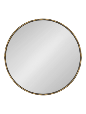 24" X 24" Gwendolyn Round Beaded Accent Wall Mirror Gold - Kate And Laurel