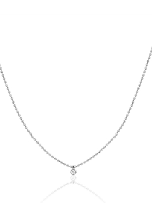 Ef Collection Single Diamond Bezel Faceted Chain