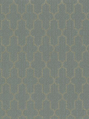 Frame Geometric Wallpaper In Bluish Grey And Metallic Design By York Wallcoverings