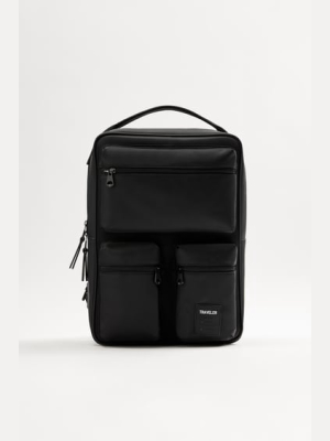 Soft Multi-functional Black Backpack