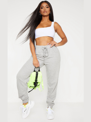 Shape Grey Lace Up Detail Sweat Jogger