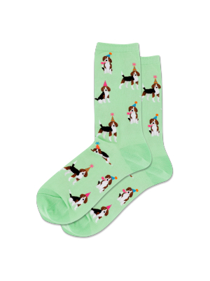 Women's Party Beagle Crew Socks