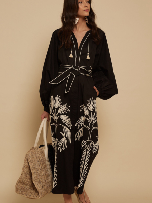 Real Expedition Embroidered Cotton Midi Dress