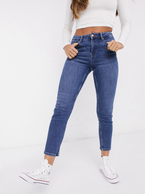 Pieces Slim Mom Jean In Medium Blue Wash