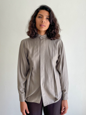 Silk Mushroom Pleated Shirt