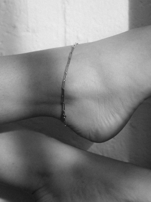 Paperclip Light Anklet | Sterling Silver