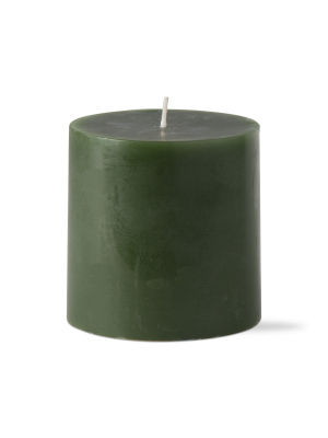 Tag Tag Color Pillar Candle 4x4 Dark Green