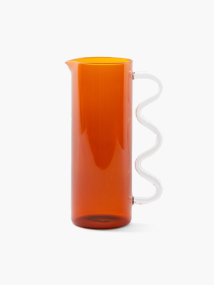 Wave Pitcher - Amber/clear