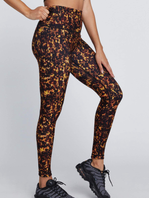 High Waist Reversible Leggings Tortoise Shell