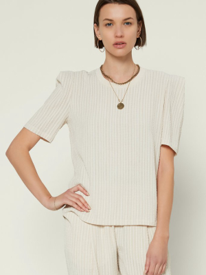 Textured Ribbed Woven Top