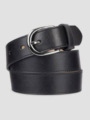 Women's Fashion Skinny Leather Jean Belt With Polished Buckle - A New Day™