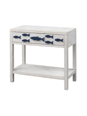 Freeport Coastal 1 Drawer Accent Table White - Treasure Trove Accents