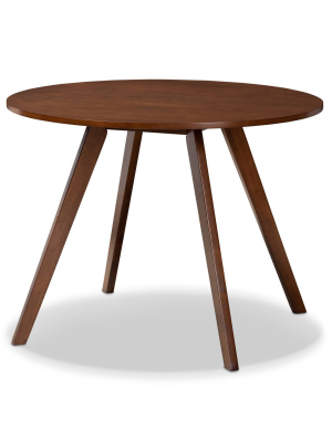 Alana Round Wood Dining Table Walnut - Baxton Studio