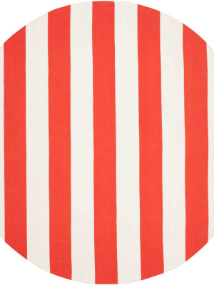 Montauk Stripe Rust/ivory Round Rug