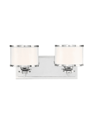 Basking Ridge 2 Light Bath Bracket Polished Nickel