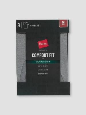 Hanes Premium 3pk Men's Comfort Fit V-neck Undershirt