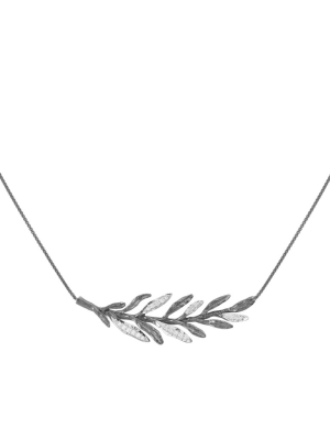 Laurel Leaf Necklace With Diamonds