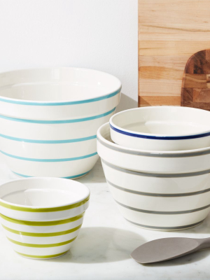 Avery Striped Mixing Bowls, Set Of 4