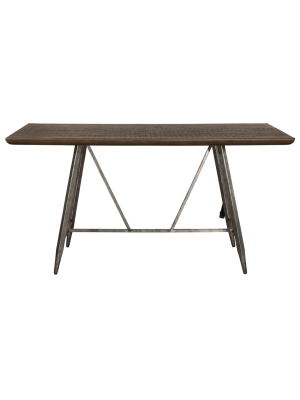 Adams Counter Height Dining Table Brown/antique Steel - Hillsdale Furniture