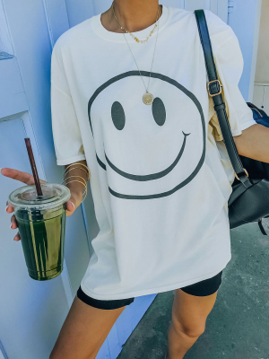 Warm Smile Cotton Oversized Tee