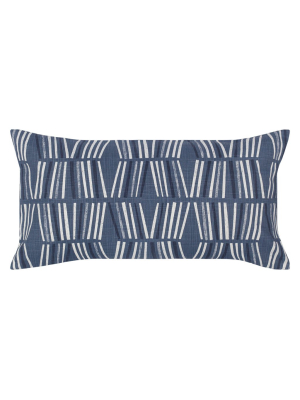 The Navy Abstract Lines Throw Pillow