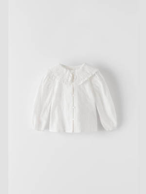 Ruffled Collar Shirt