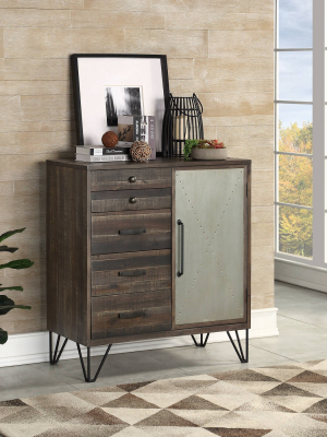 Raider One Door Five Drawer Cabinet Gray/brown - Treasure Trove