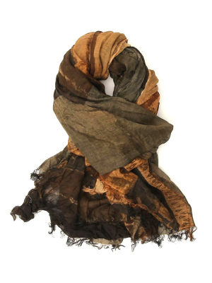 Uma Wang Graphic Printed Frayed Scarf