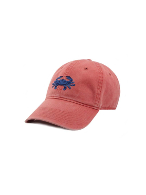 Blue Crab Nantucket Red Needlepoint Hat