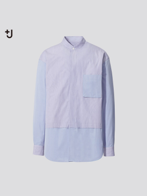 Men +j Supima Cotton Oversized Long-sleeve Shirt