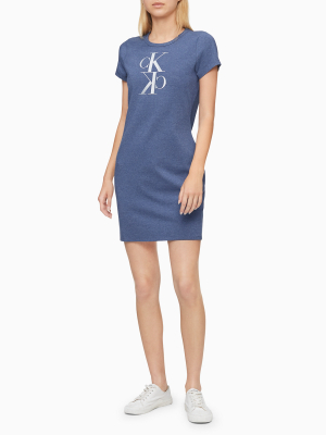 Glitter Mirror Monogram Logo T-shirt Dress