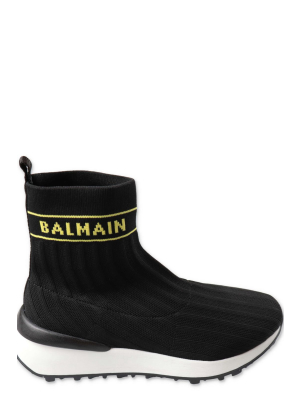 Balmain Kids Logo Sock Sneakers