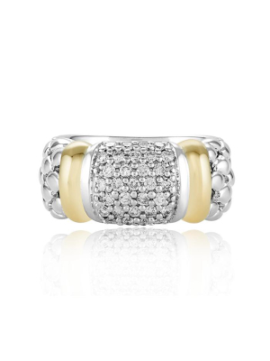 Effy 925 Sterling Silver & 18k Yellow Gold Accented Diamond Ring, 0.53 Tcw