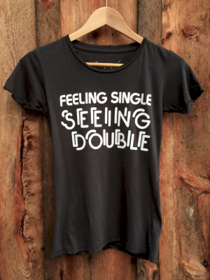 Feelin Single Womens Tee Blk/wht