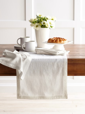 Linen Double Hemstitch Table Runner