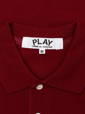 Comme Des Garcons Play Women's Red Heart Polo Shirt - Burgundy