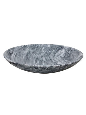 Tiffany Collection Cloud Gray 19" Marble Bowl