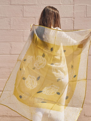 Primrose Turmeric Silk Scarf