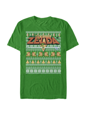 Men's Nintendo Ugly Christmas Legend Of Zelda T-shirt