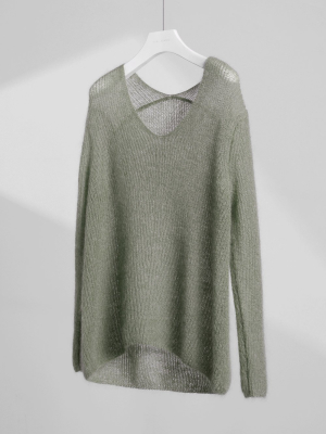 V-neck Mohair Sweater