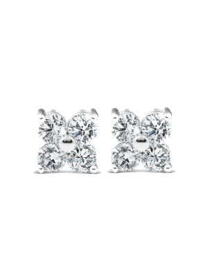 Pompeii3 1/2ct Diamond Eight-stone Studs 14k White Gold