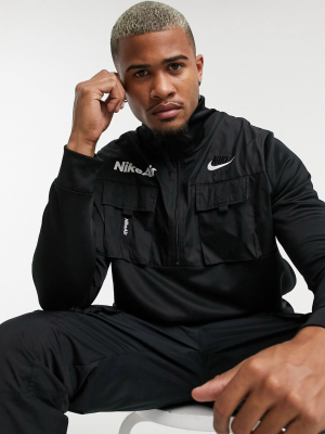 Nike Air Half-zip Overhead Fleece In Black