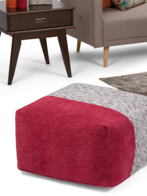 Felix Square Pouf Chenille Look Cotton - Wyndenhall