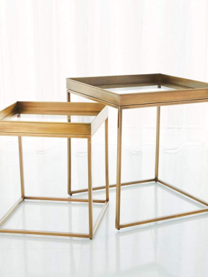 Global Views Perfect Nesting Tables Antique Brass