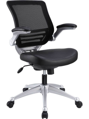 Eloise Leather Office Chair Black