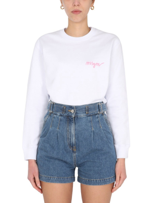 Msgm Logo Embroidered Sweatshirt