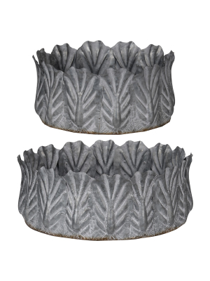 Acoma Galvanized Metal Bowls Silver 2pk - A&b Home