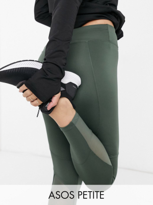 Asos 4505 Petite Icon Legging With Bum-sculpting Seam Detail And Pocket